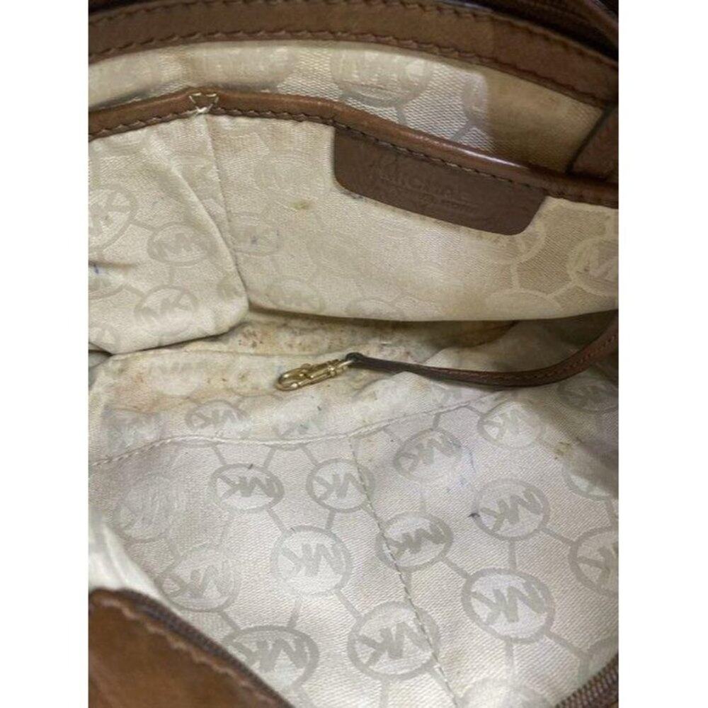 michael kors handbag tan brown fabric hobo bag - Picture 10 of 12